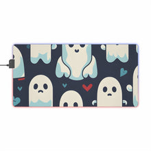 DistinctInk LED Gaming Mouse Pad with Skelephants and Ghostly Ghouls Design for Halloween