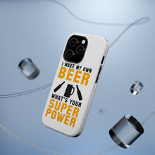 DistinctInk ToughCase for Apple iPhone, Compatible with MagSafe Charging - I Make Beer What's Your Super Power