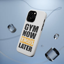 DistinctInk ToughCase for Apple iPhone, Compatible with MagSafe Charging - Gym Now Tacos Later