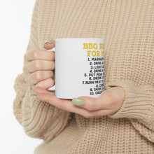 DistinctInk Glossy White Coffee / Tea Mug - BBQ Rules for Men