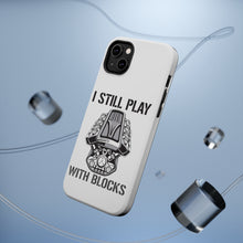 DistinctInk ToughCase for Apple iPhone, Compatible with MagSafe Charging - I Still Play with Blocks - Cars