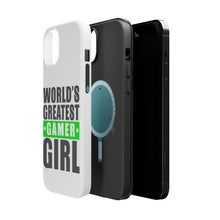 DistinctInk ToughCase for Apple iPhone, Compatible with MagSafe Charging - World's Greatest Gamer Girl Video Games