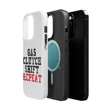 DistinctInk ToughCase for Apple iPhone, Compatible with MagSafe Charging - Gas Clutch Shift Repeat