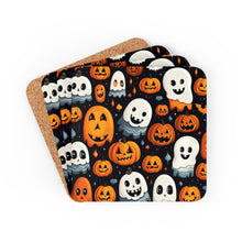 DistinctInk (Set of 4) Corkwood Coasters with Spooky Halloween NightDesign for Halloween