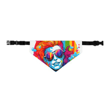 DistinctInk Adjustable Pet Banana Collar with Leading with Courage and Grace Design for LGBTQ+ Pride
