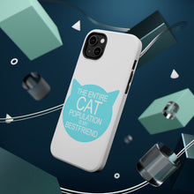 DistinctInk ToughCase for Apple iPhone, Compatible with MagSafe Charging - Cat Population is My Best Friend