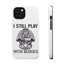 DistinctInk ToughCase for Apple iPhone, Compatible with MagSafe Charging - I Still Play with Blocks - Cars