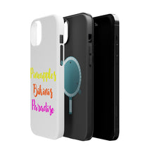 DistinctInk ToughCase for Apple iPhone, Compatible with MagSafe Charging - Pineapples Bikinis Paradise