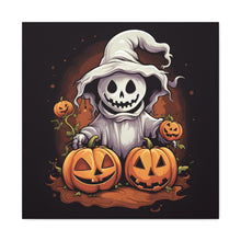 DistinctInk Canvas Wall Art with Trick or Treat Ghost-O-Lantern for Halloween