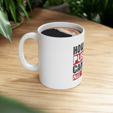 DistinctInk Glossy White Coffee / Tea Mug - How Many Pushups? All of Them