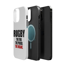 DistinctInk ToughCase for Apple iPhone, Compatible with MagSafe Charging - Rugby The Few The Proud the Insane