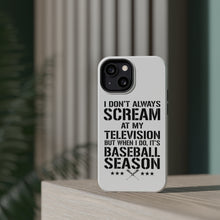 DistinctInk ToughCase for Apple iPhone, Compatible with MagSafe Charging - Baseball Season Scream at my TV