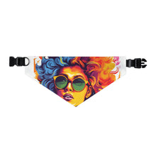 DistinctInk Adjustable Pet Banana Collar with A World of Words Design for LGBTQ+ Pride