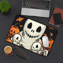 DistinctInk Desk Mat with Ghost Skeleton Pumpkin Pattern Design for Halloween