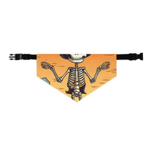 DistinctInk Adjustable Pet Banana Collar with Skelefun Halloween Design for Halloween