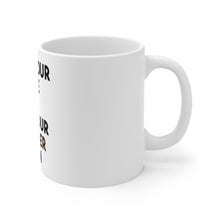 DistinctInk Glossy White Coffee / Tea Mug - May Your Coffee Be Hot Eyeliner Be Even