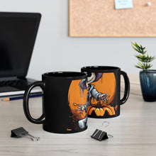 DistinctInk Black Coffee Mug - Haunted Jack-O'-Skeleton for Halloween