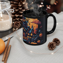 DistinctInk Black Coffee Mug - Spooky Sweet Treats for Halloween