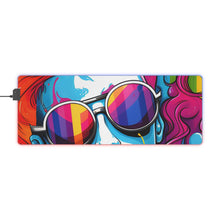 DistinctInk LED Gaming Mouse Pad with Leading with Courage and Grace Design for LGBTQ+ Pride