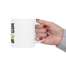 DistinctInk Glossy White Coffee / Tea Mug - Exercise Makes My Beer Spill