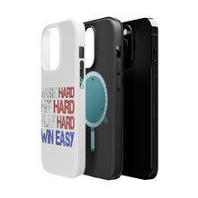 DistinctInk ToughCase for Apple iPhone, Compatible with MagSafe Charging - Work Hard Hit Hard Play Hard Win Easy