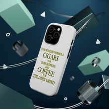 DistinctInk ToughCase for Apple iPhone, Compatible with MagSafe Charging - Success Formula - Cigars & Coffee