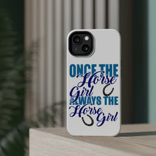 DistinctInk ToughCase for Apple iPhone, Compatible with MagSafe Charging - Once The Horse Girl Always The Horse Girl
