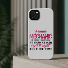 DistinctInk ToughCase for Apple iPhone, Compatible with MagSafe Charging - Female Mechanic Get It Right the First Time