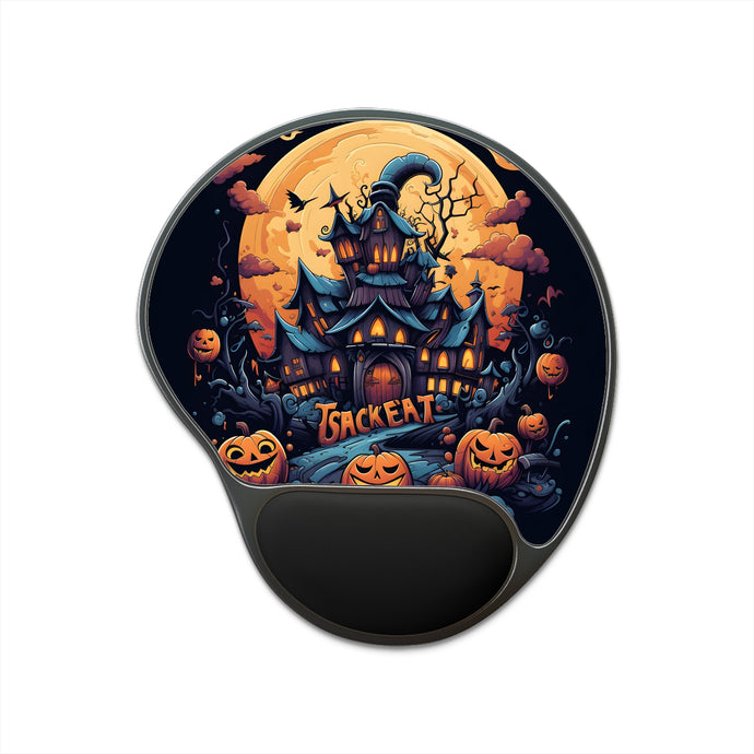 DistinctInk Mouse Pad with Wrist Rest  with Spooky Sweet Treats Design for Halloween