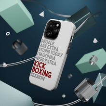 DistinctInk ToughCase for Apple iPhone, Compatible with MagSafe Charging - People Are Stupid Need Extra Kick Boxing