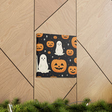DistinctInk Canvas Wall Art with Spooky Skeleton Pumpkin Patch for Halloween