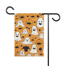 DistinctInk Garden & House Banner Flag with Ghoulish Bats and Pumpkins Design for Halloween