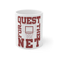 Glossy White Coffee / Tea Mug - Quest For The Net Basketball