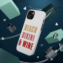DistinctInk ToughCase for Apple iPhone, Compatible with MagSafe Charging - Beach Bikini & Wine