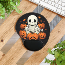 DistinctInk Mouse Pad with Wrist Rest  with Ghost Skeleton Pumpkin Pattern Design for Halloween