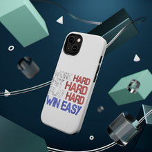 DistinctInk ToughCase for Apple iPhone, Compatible with MagSafe Charging - Work Hard Hit Hard Play Hard Win Easy