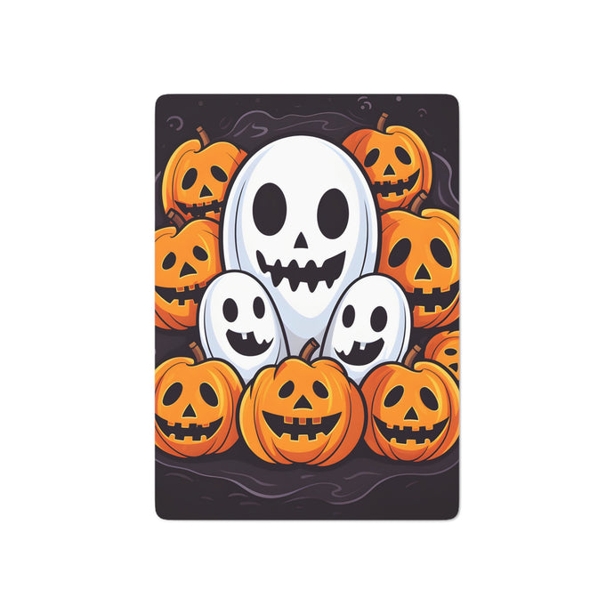 DistinctInk Playing / Poker Cards with Skele-Pumpkin Ghost Pattern Design for Halloween