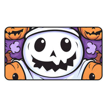 DistinctInk Desk Mat with Ghost Skeleton Pumpkins Design for Halloween
