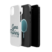 DistinctInk ToughCase for Apple iPhone, Compatible with MagSafe Charging - Gone Fishing Catch Ya Later