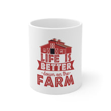 DistinctInk Glossy White Coffee / Tea Mug - Life is Better Down on the Farm
