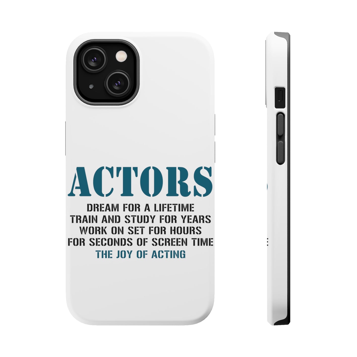 DistinctInk ToughCase for Apple iPhone, Compatible with MagSafe Charging - Actors Dream Train Study Work for Screen Time