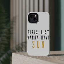 DistinctInk ToughCase for Apple iPhone, Compatible with MagSafe Charging - Girls Just Wanna Have Sun