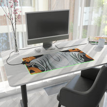 DistinctInk LED Gaming Mouse Pad with Ghost Skeleton Pumpkins Pattern Design for Halloween