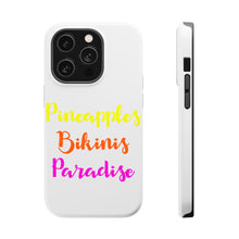 DistinctInk ToughCase for Apple iPhone, Compatible with MagSafe Charging - Pineapples Bikinis Paradise