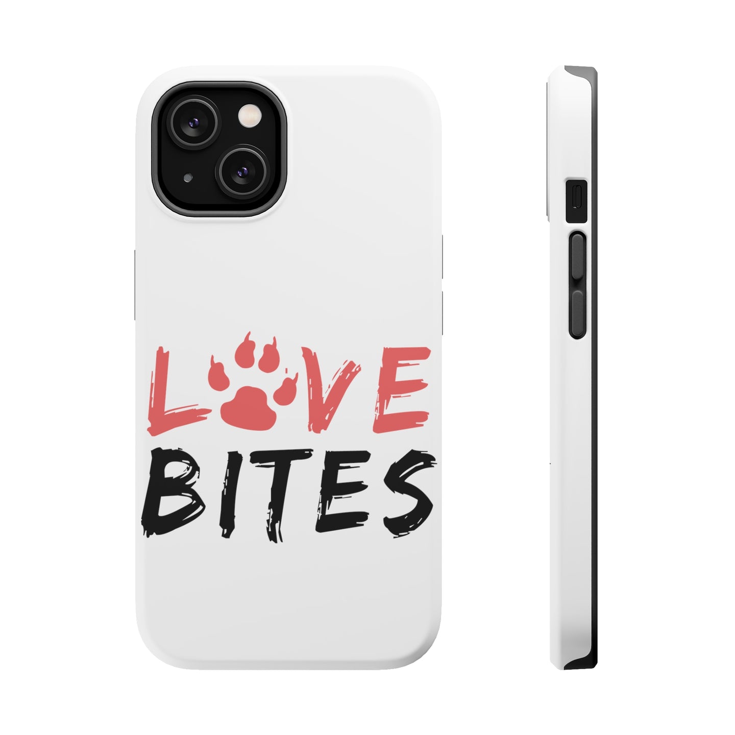 DistinctInk ToughCase for Apple iPhone, Compatible with MagSafe Charging - Love Bits - Dog Paw
