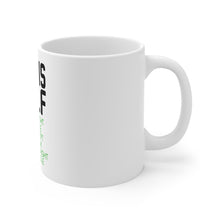 DistinctInk Glossy White Coffee / Tea Mug - Life is Golf Slice Hook Straight Miracle