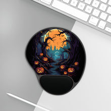 DistinctInk Mouse Pad with Wrist Rest  with Haunted Evening Nightmare Design for Halloween