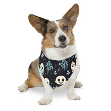 DistinctInk Adjustable Pet Banana Collar with Ghastly Skeletal Shadows Design for Halloween