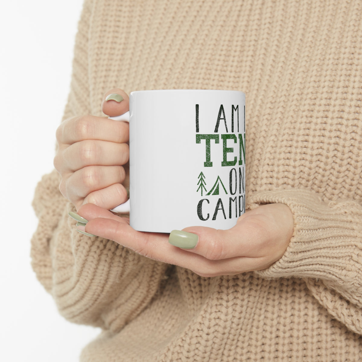 Glossy White Coffee / Tea Mug - I Am In-TENT on Camping, view 10