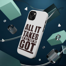 DistinctInk ToughCase for Apple iPhone, Compatible with MagSafe Charging - All It Takes Is All You've Got Baseball